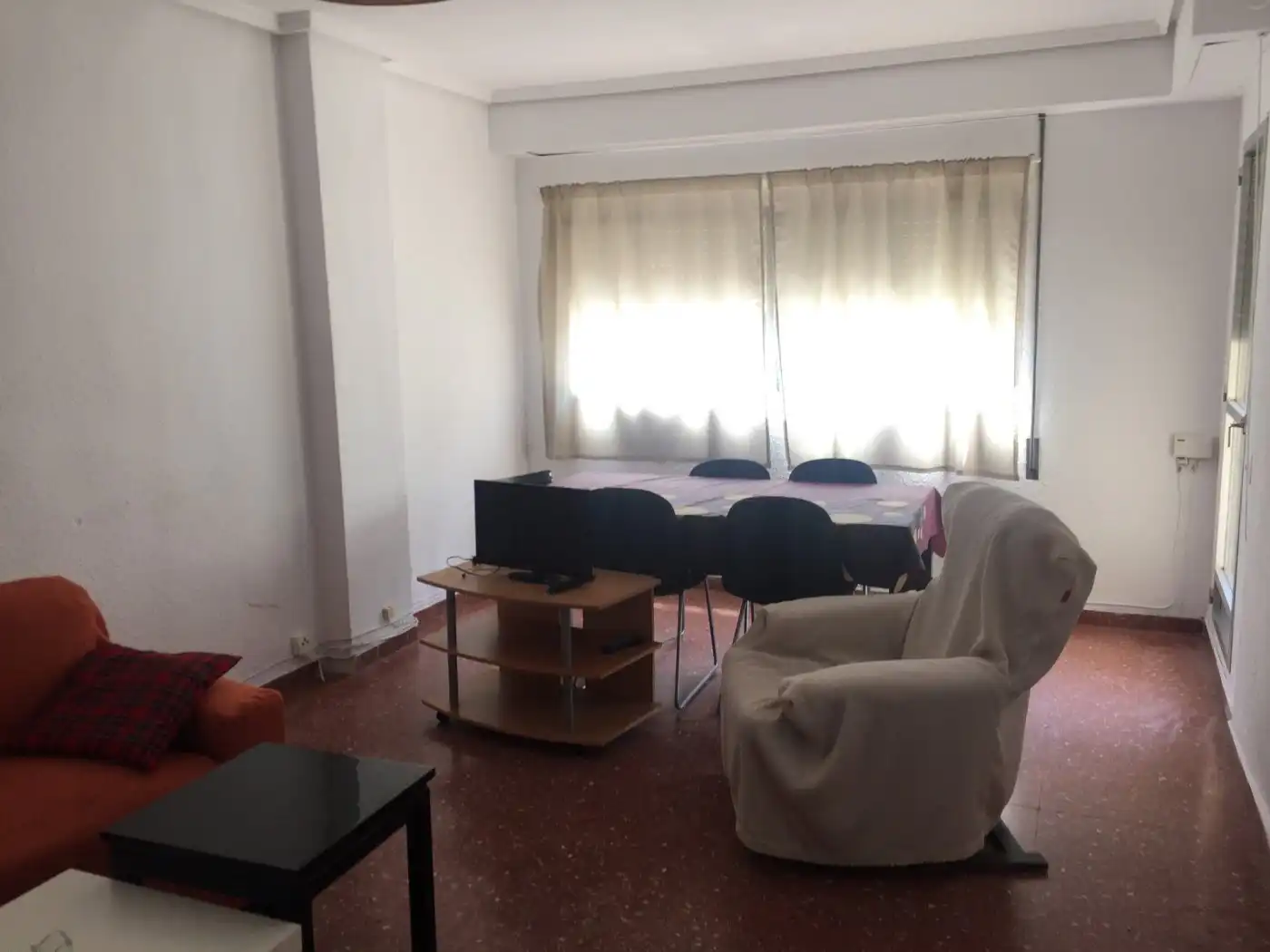 Wohnzimmer von Wohnung zur Miete in Valencia mit Terrasse, Möbliert und Balkon