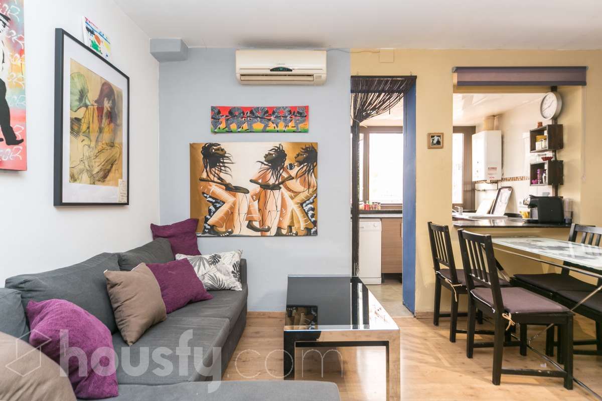 Living room of Flat for sale in  Barcelona Capital  with Air Conditioner and Terrace