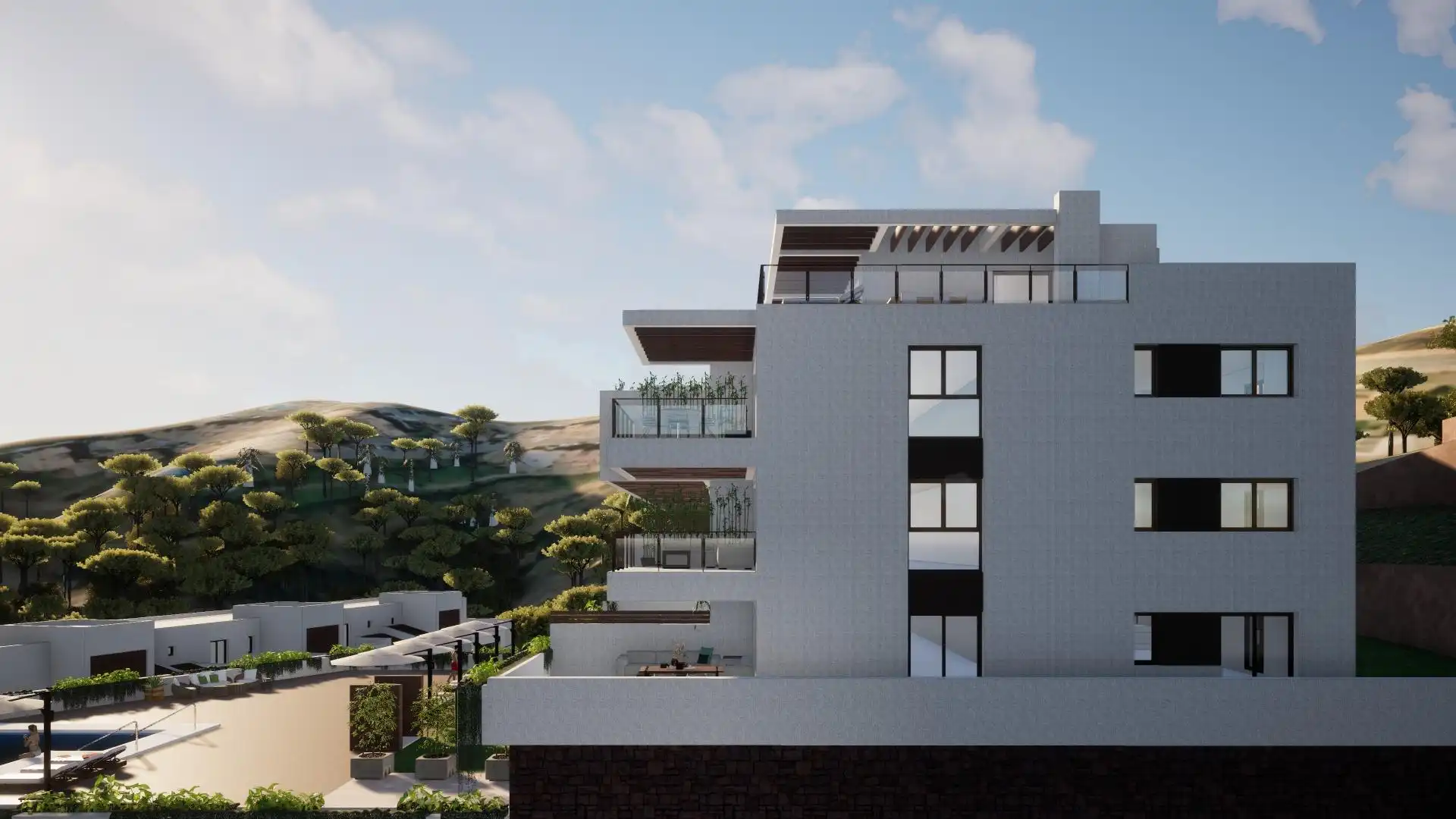 Vista exterior de Planta baja en venta en Mijas con Aire acondicionado, Jardín privado y Terraza