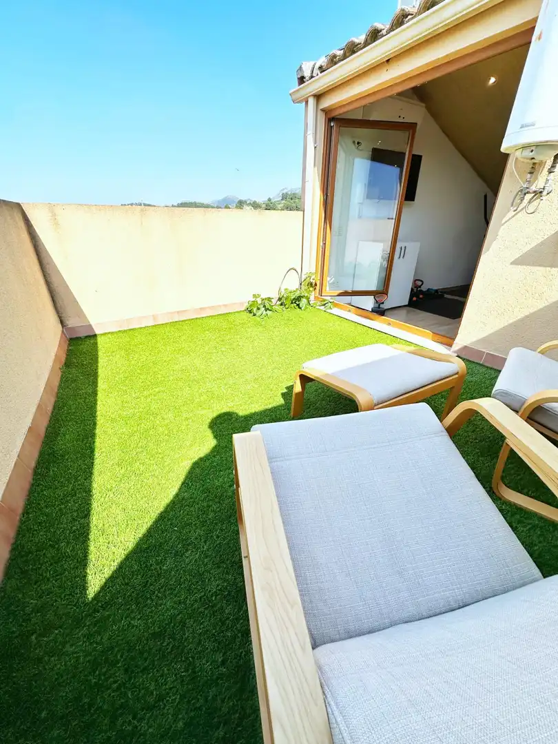 Terraza de Casa adosada en venta en Castelló de Rugat con Aire acondicionado, Calefacción y Jardín privado