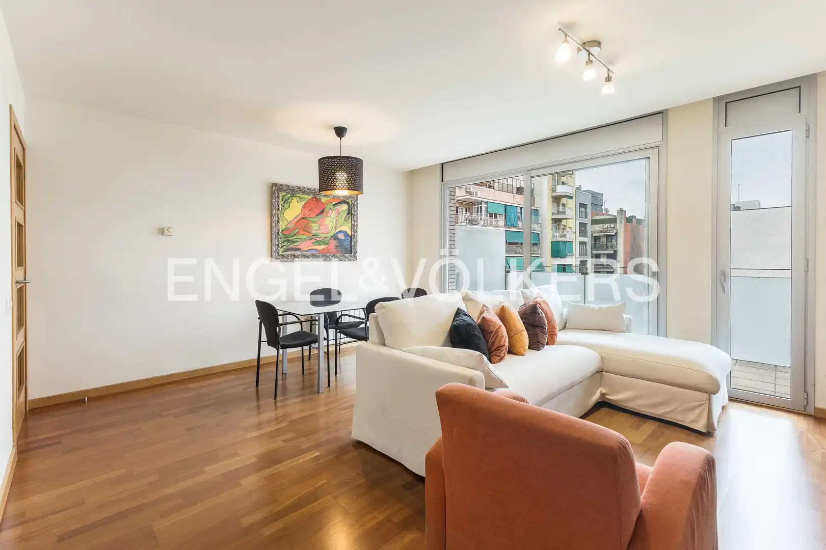 Sala de estar de Piso de alquiler en Barcelona con Aire acondicionado, Calefacción y Parquet