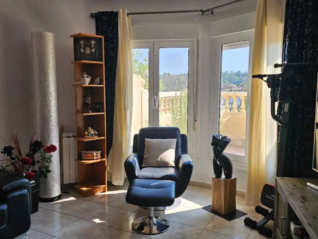 Living room of Houses for sale in Gata de Gorgos  with Air Conditioner, Terrace and Balcony