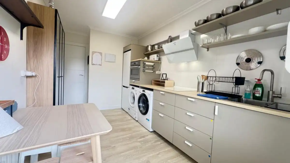 Cocina de Apartamento para compartir en Bilbao  con Amueblado, Horno y Lavadora
