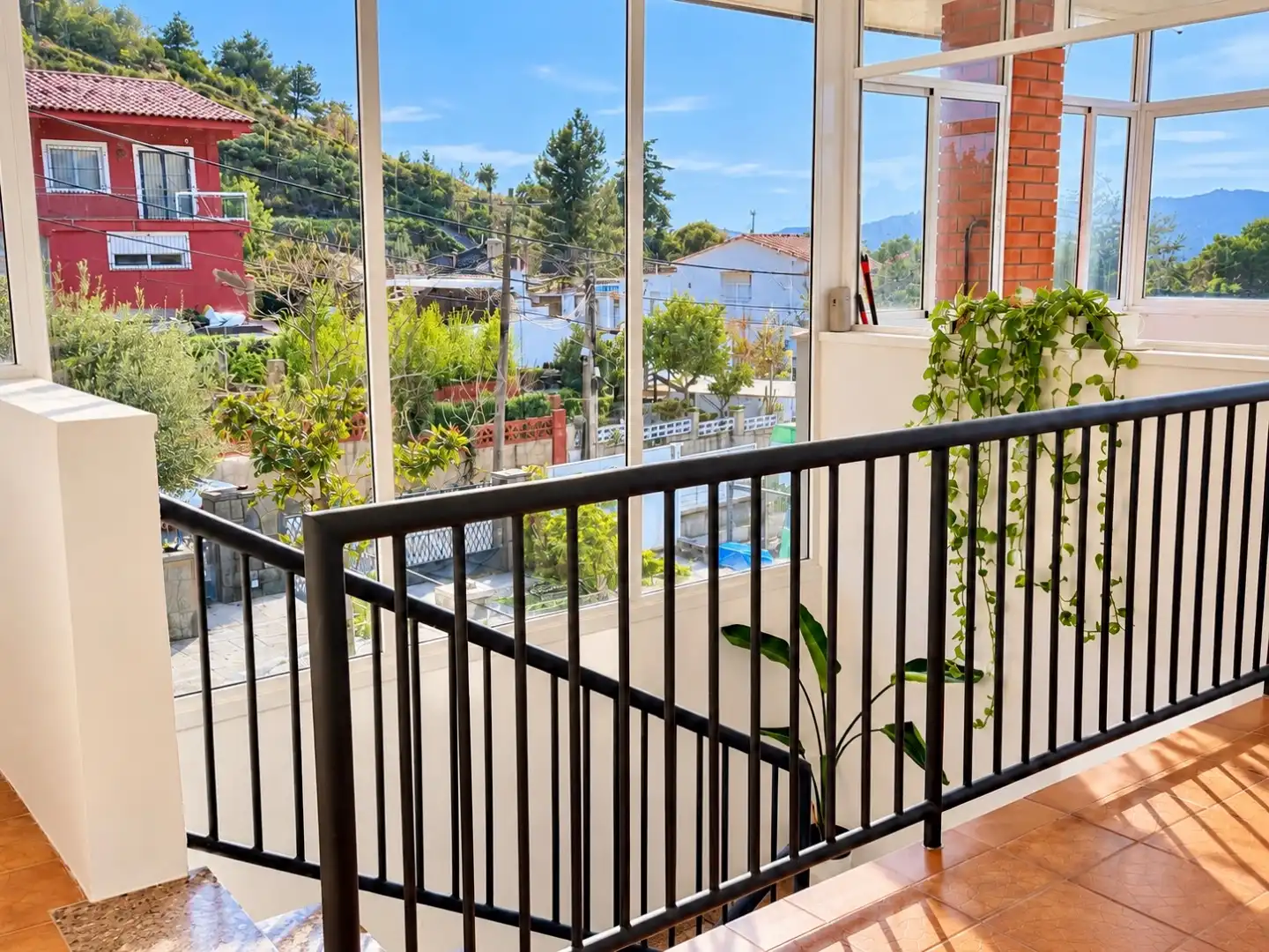 Balcony of Houses for sale in Vallirana  with Air Conditioner, Terrace and Balcony