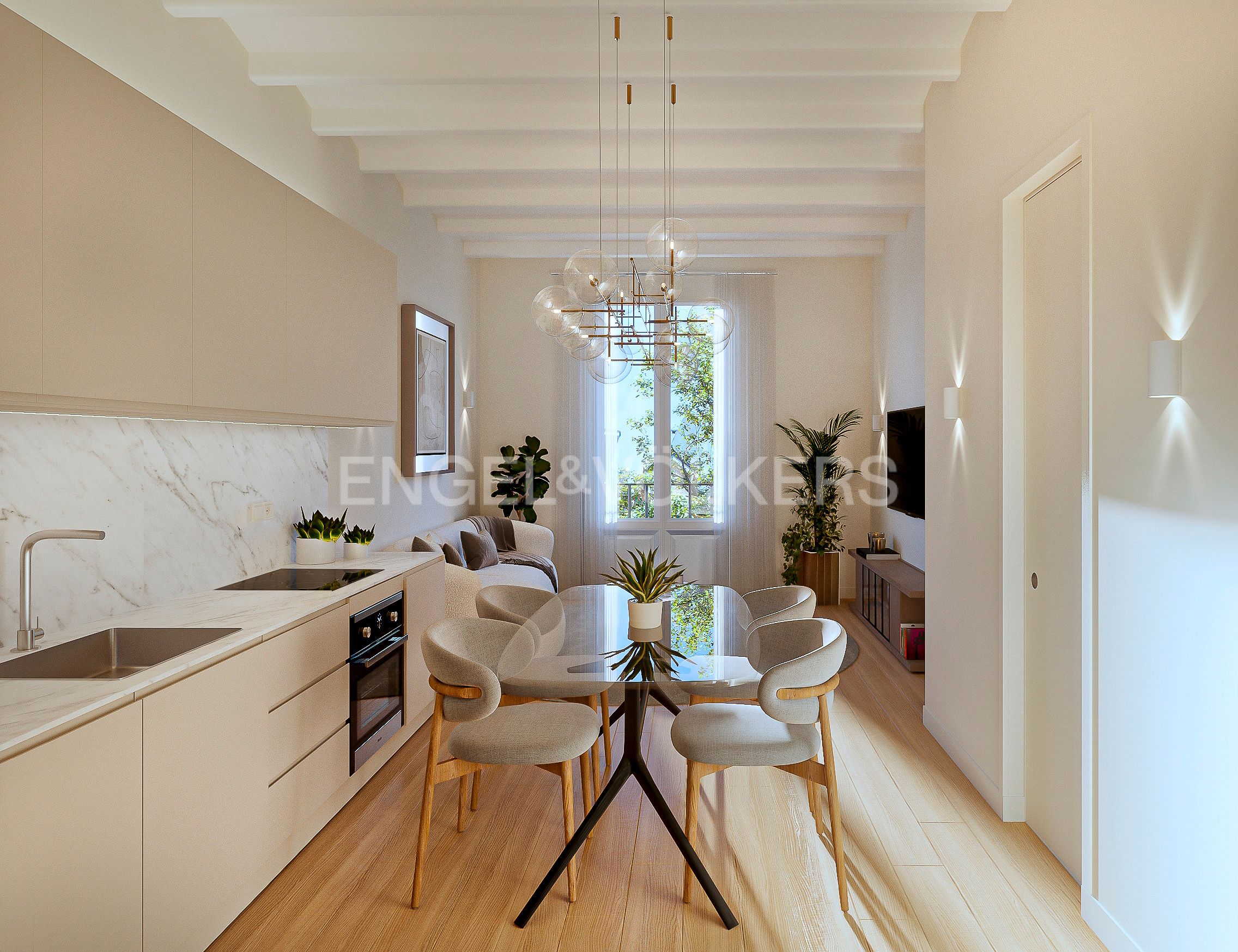Living room of Apartment for sale in  Barcelona Capital  with Air Conditioner, Heating and Parquet flooring