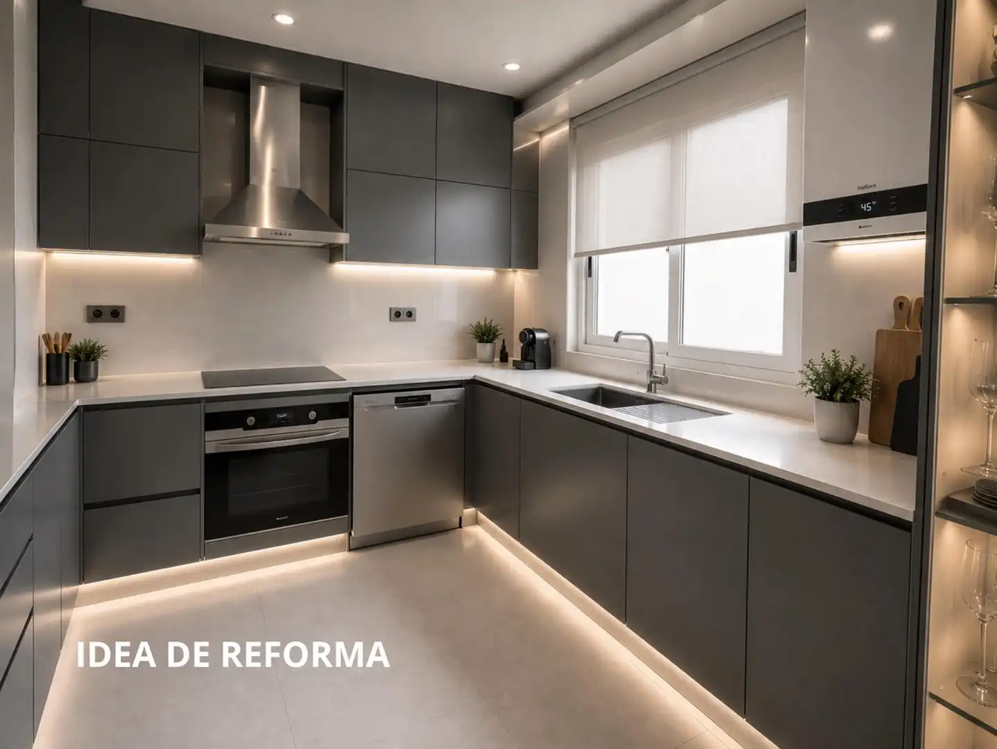 Küche von Wohnung zum Verkauf in Alicante / Alacant mit Parkett, Terrasse und Abstellraum
