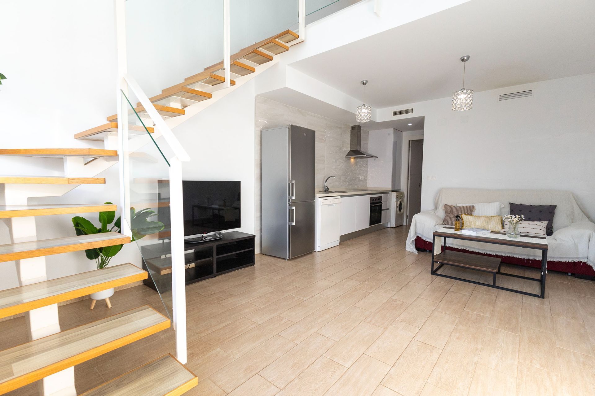 Living room of Flat for sale in Santa Pola  with Private garden, Furnished and Community pool