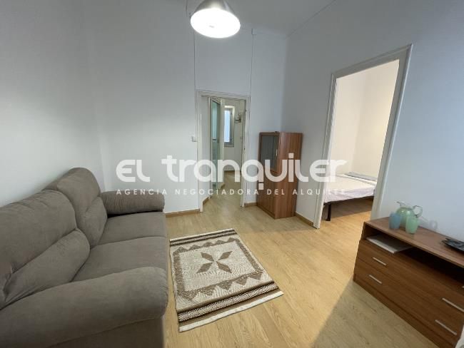 Sala d'estar de Pis de lloguer en  Madrid Capital amb Parquet, Moblat i Rentadora