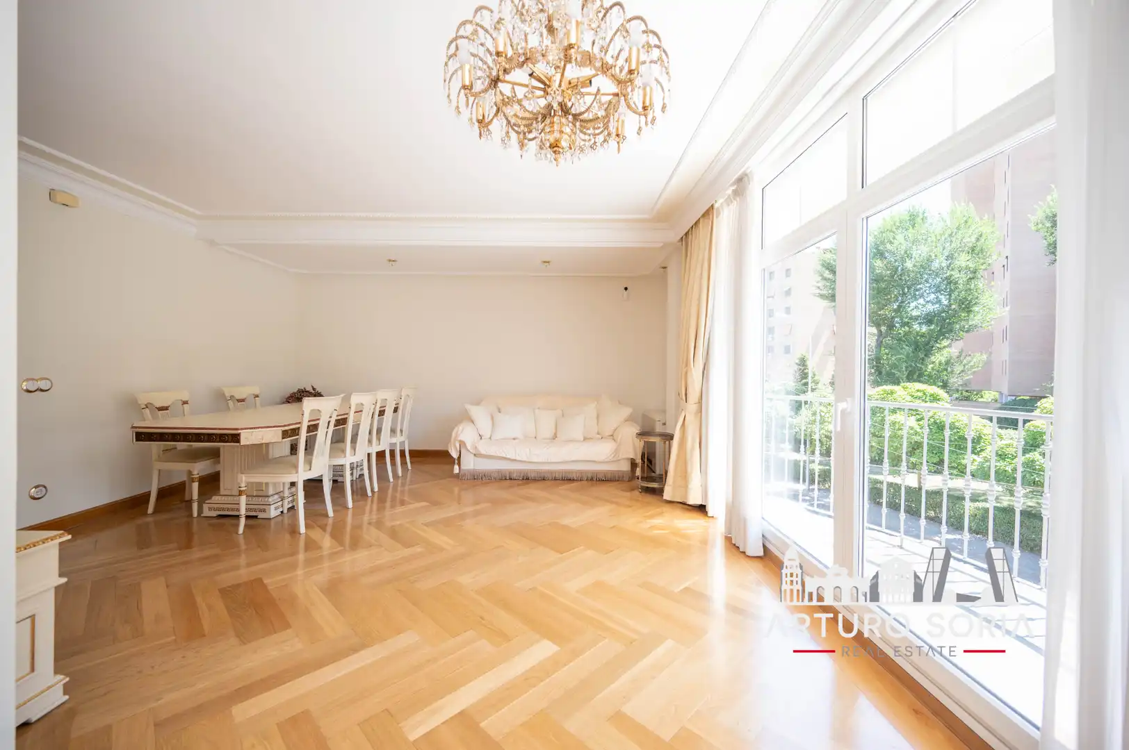 Wohnzimmer von Wohnung zur Miete in Madrid mit Klimaanlage, Heizung und Terrasse