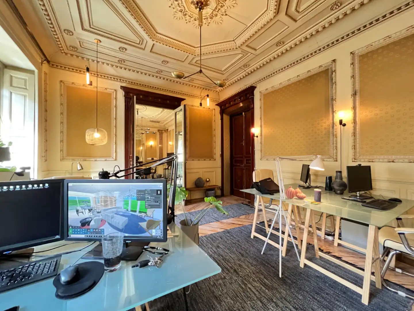 Living room of Office for rent in Madrid  with Air Conditioner, Heating and Balcony