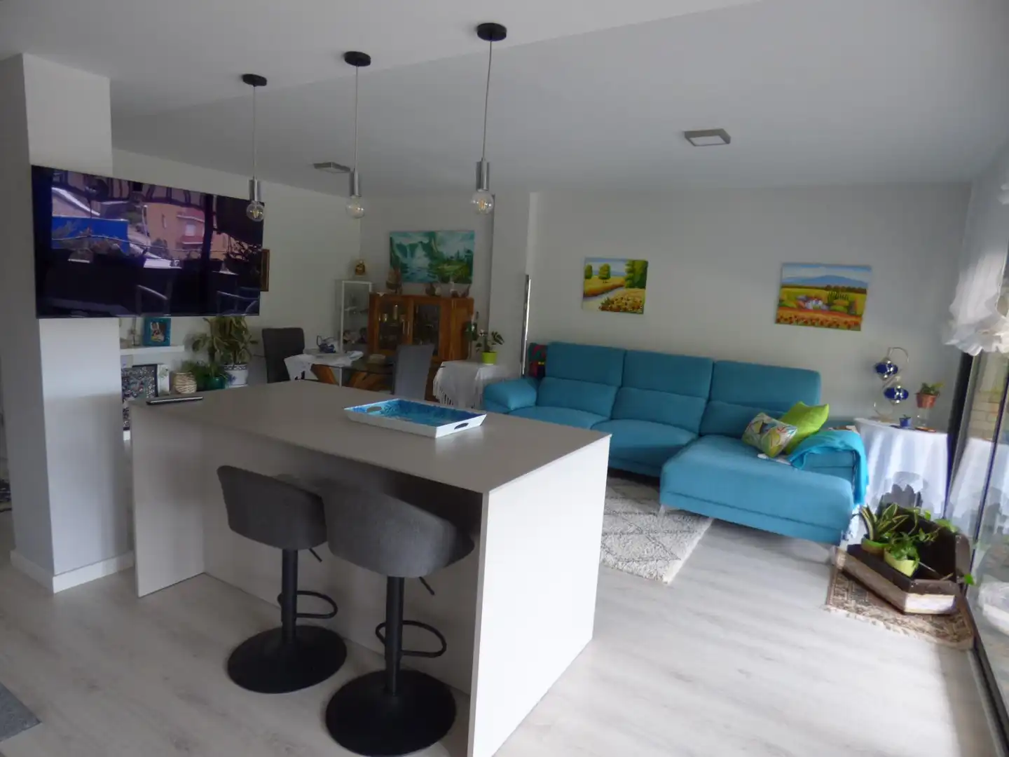 Sala de estar de Dúplex en venta en Malgrat de Mar con Parquet, Terraza y Balcón