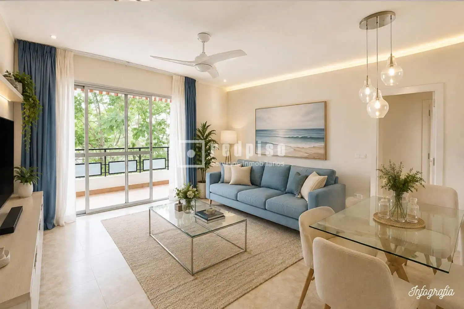 Sala de estar de Piso en venta en Fuengirola con Aire acondicionado, Calefacción y Terraza