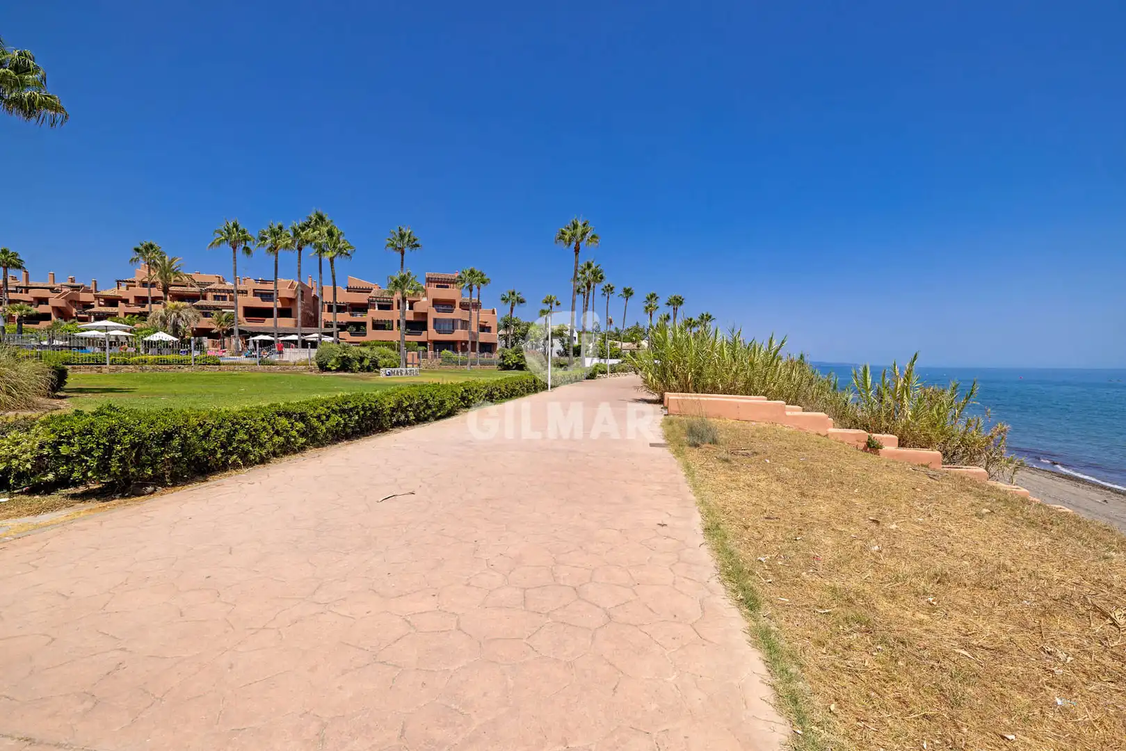 Vista exterior de Planta baja en venta en Estepona con Calefacción, Jardín privado y Trastero