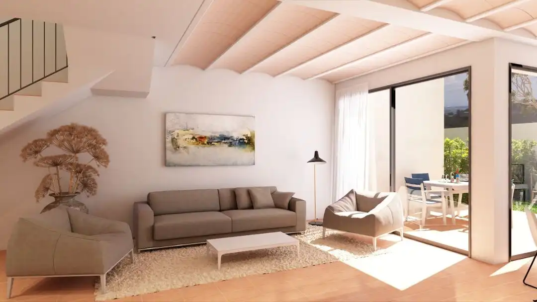 Sala d'estar de Casa adosada en venda en Vall-llobrega amb Aire condicionat, Calefacció i Terrassa