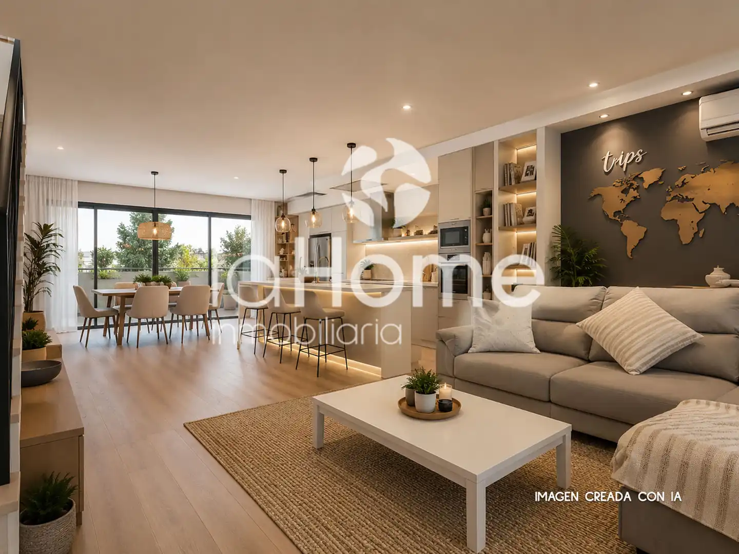 Sala de estar de Casa adosada en venta en La Pobla de Vallbona con Aire acondicionado, Calefacción y Jardín privado