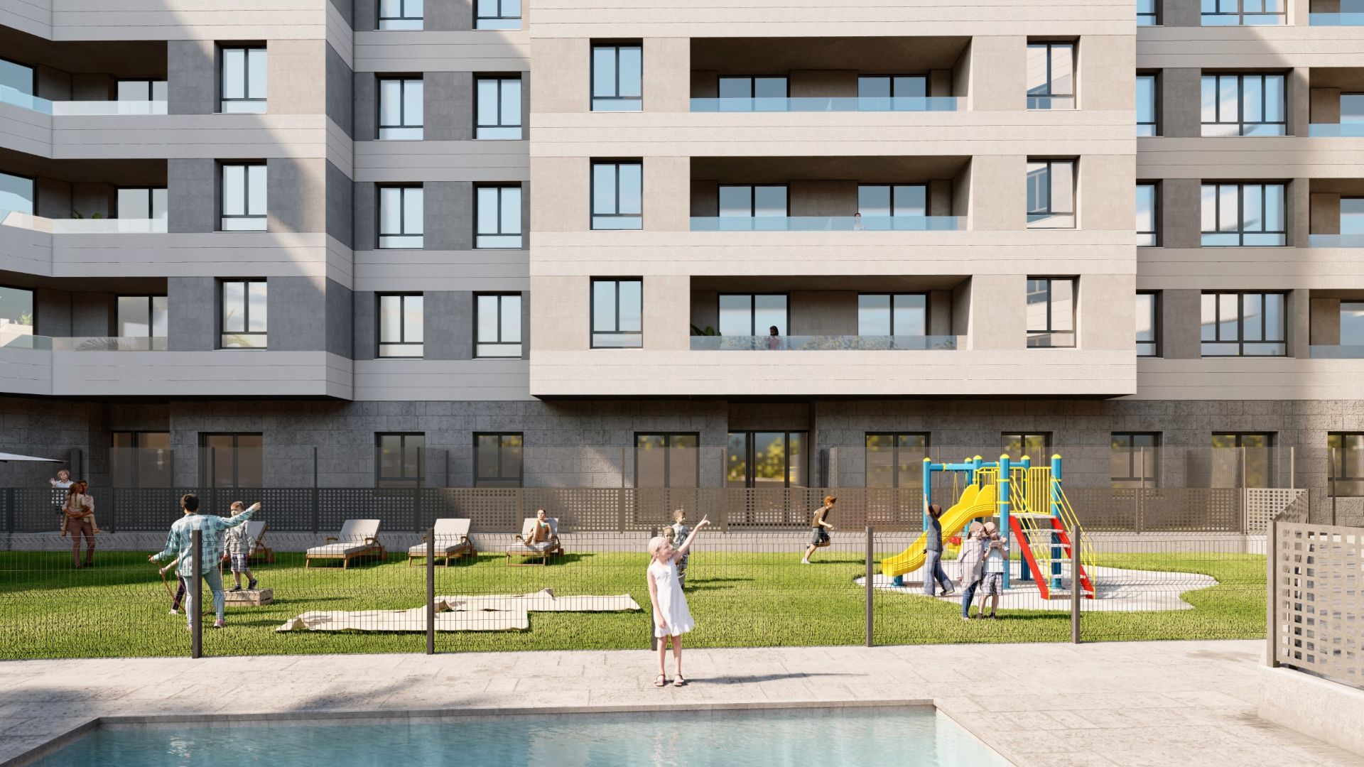 Exterior view of Flat for sale in Palencia Capital  with Terrace, Storage room and Community pool