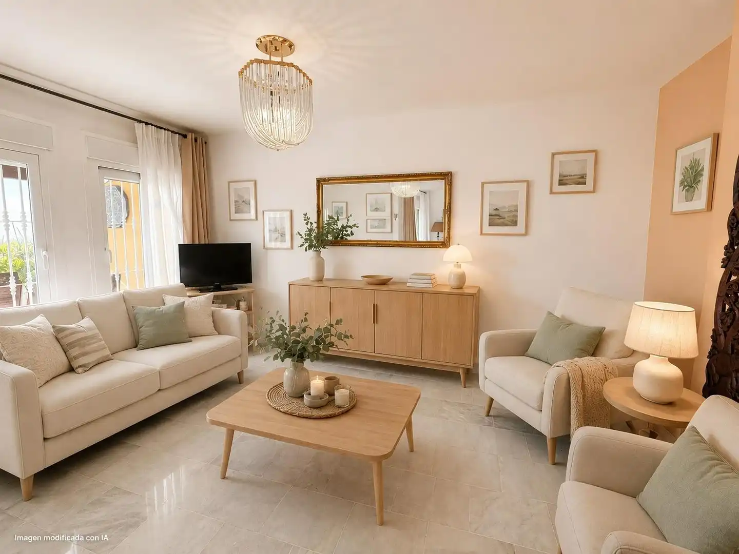 Sala de estar de Casa adosada en venta en Rincón de la Victoria con Aire acondicionado, Calefacción y Jardín privado