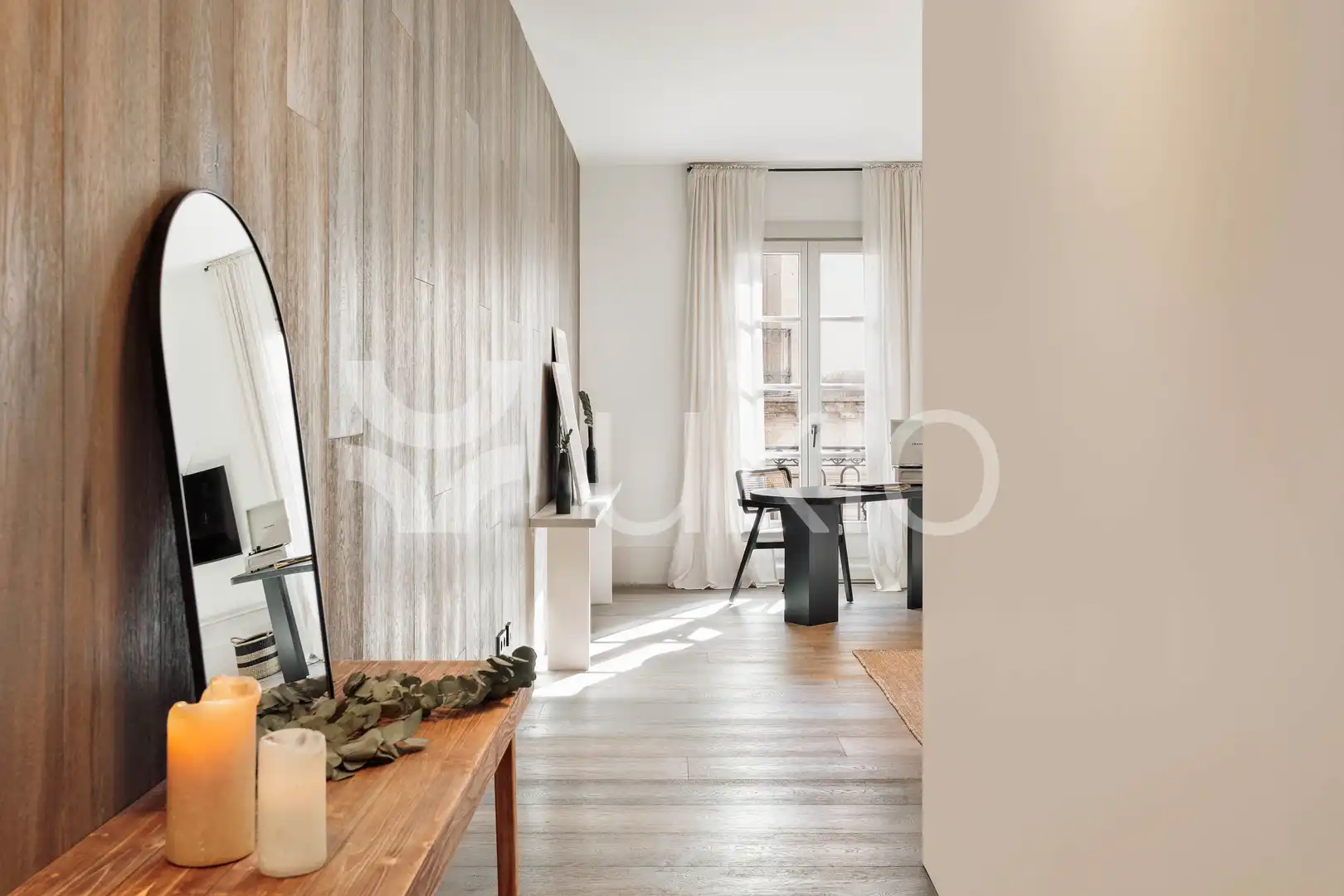 Sala de estar de Apartamento de alquiler en Barcelona con Aire acondicionado, Calefacción y Amueblado