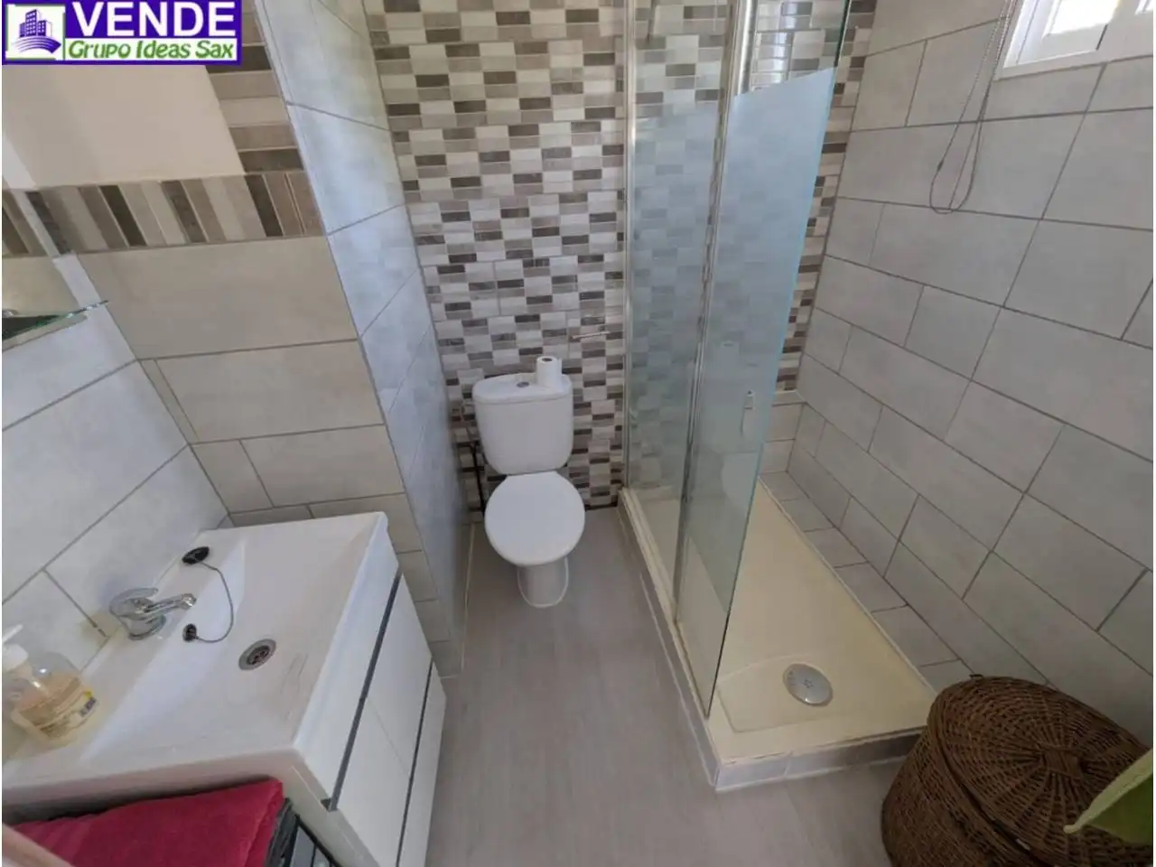 Baño de Finca rústica en venta en Sax con Aire acondicionado, Jardín privado y Piscina