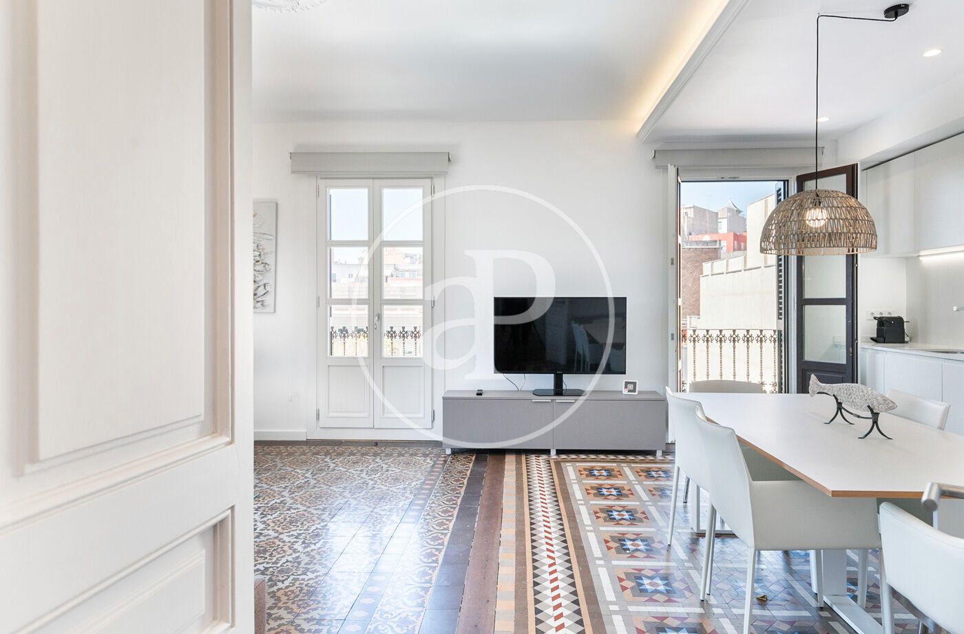 Sala d'estar de Pis de lloguer en  Barcelona Capital amb Aire condicionat, Calefacció i Moblat