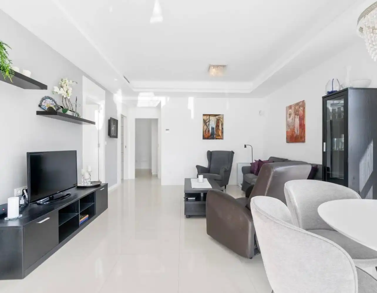 Sala de estar de Casa o chalet en venta en Rojales con Parquet, Piscina y Amueblado