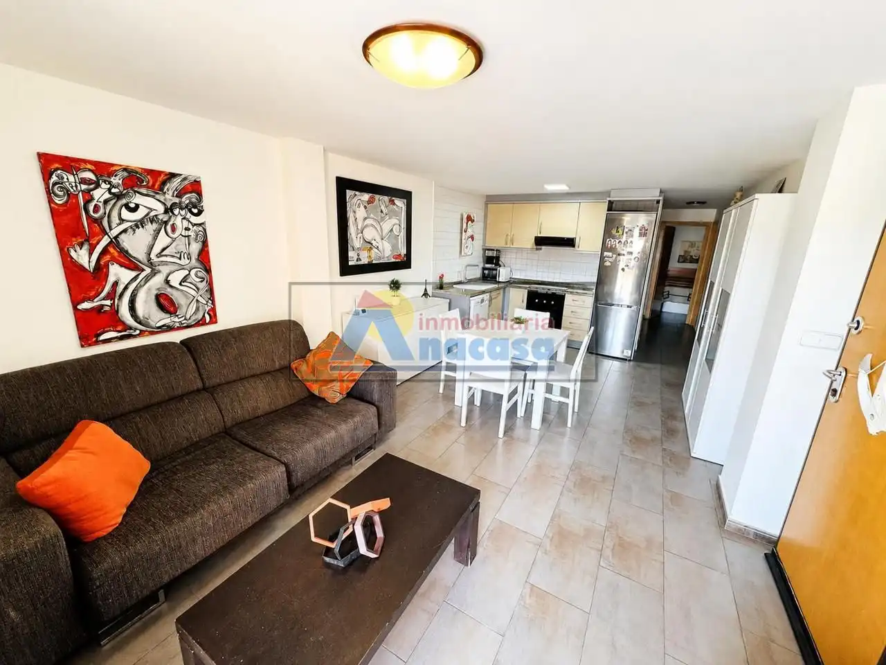 Living room of Flat for sale in Oliva  with Air Conditioner, Terrace and Furnished
