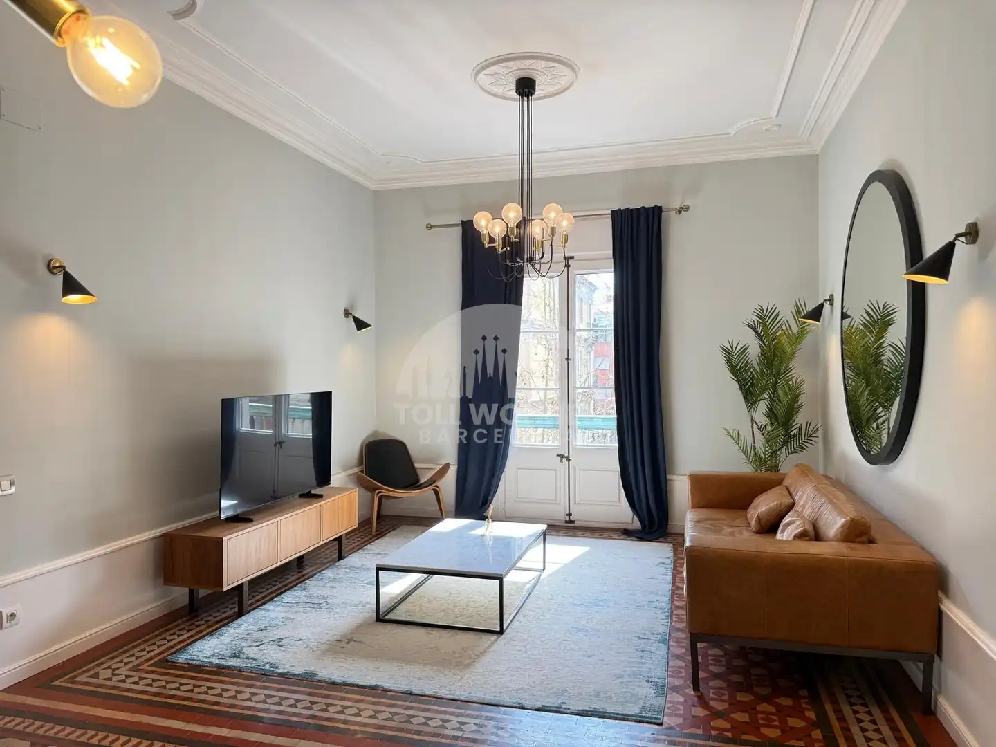 Wohnzimmer von Wohnung zur Miete in Barcelona mit Klimaanlage, Heizung und Terrasse