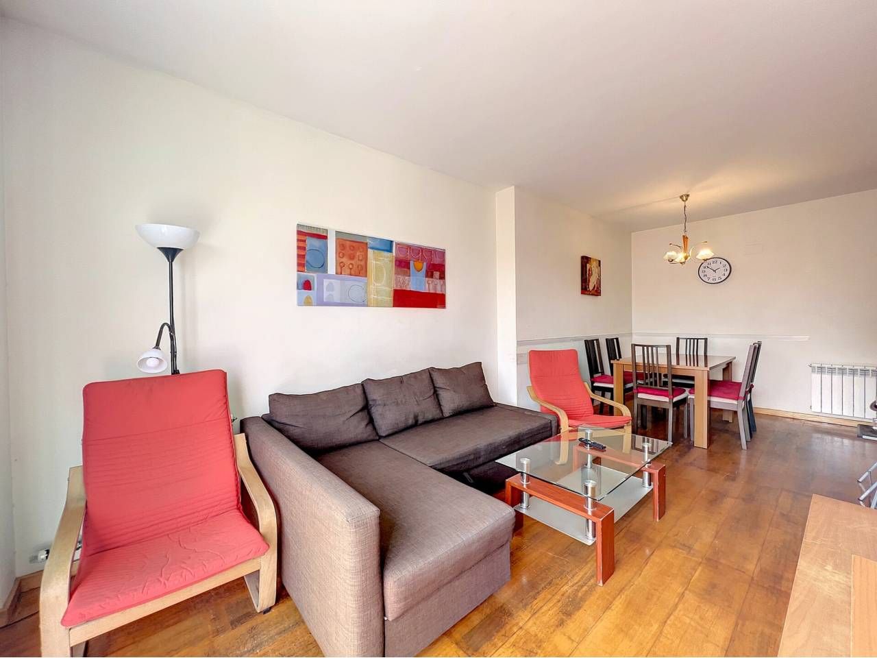 Living room of Flat for sale in  Barcelona Capital  with Air Conditioner, Parquet flooring and Terrace