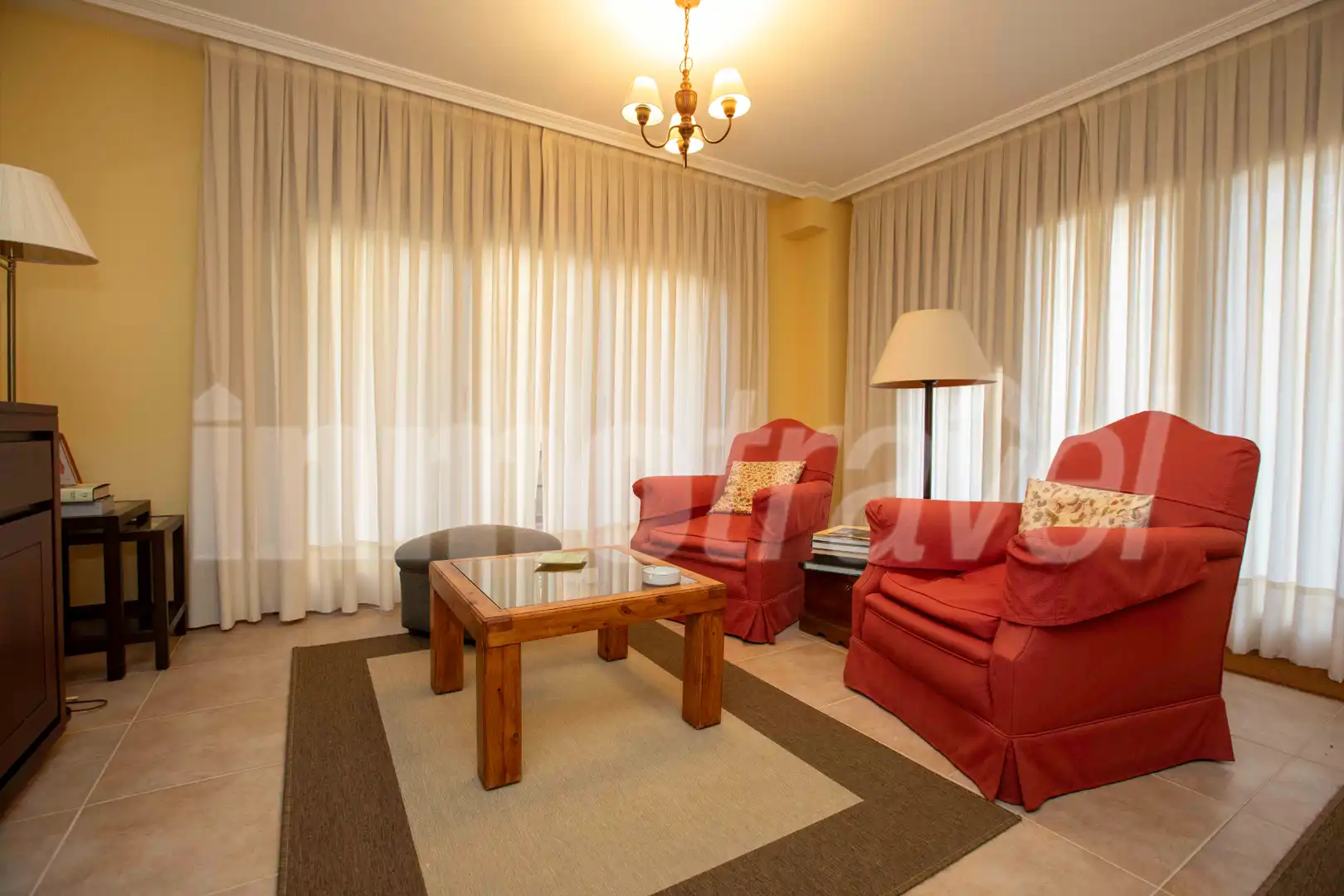 Sala d'estar de Apartament en venda en Sanxenxo amb Aire condicionat, Parquet i Terrassa