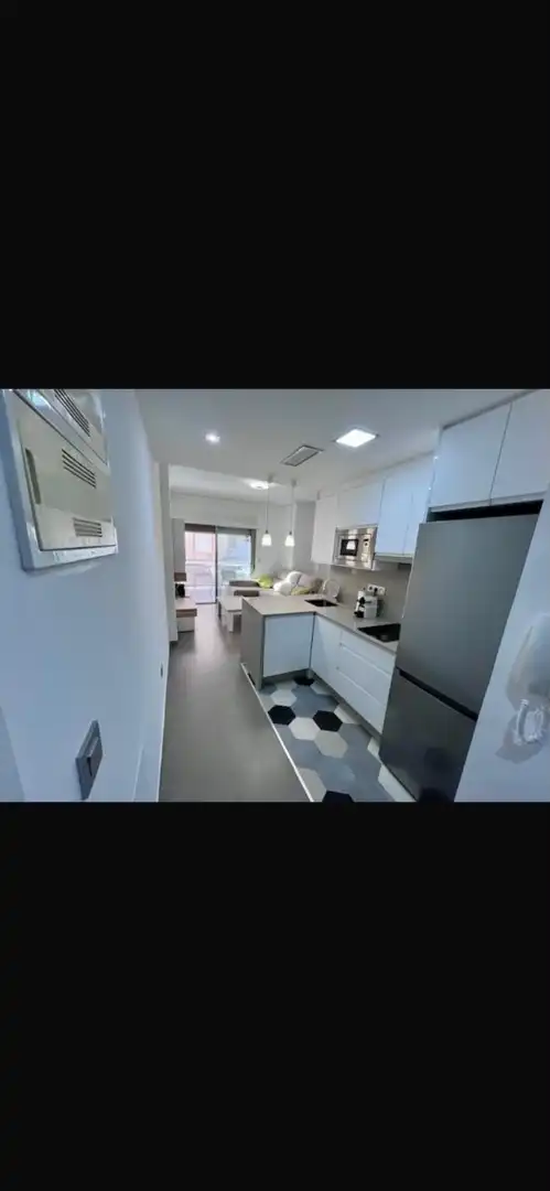 Cuina de Apartament de lloguer en Guardamar del Segura amb Aire condicionat, Calefacció i Moblat