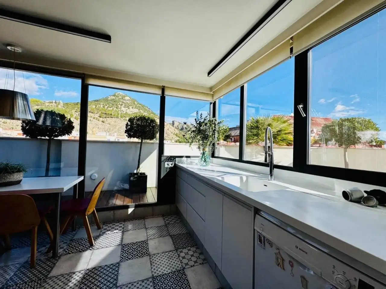 Cocina de Ático en venta en Alcoy / Alcoi con Aire acondicionado, Jardín privado y Terraza