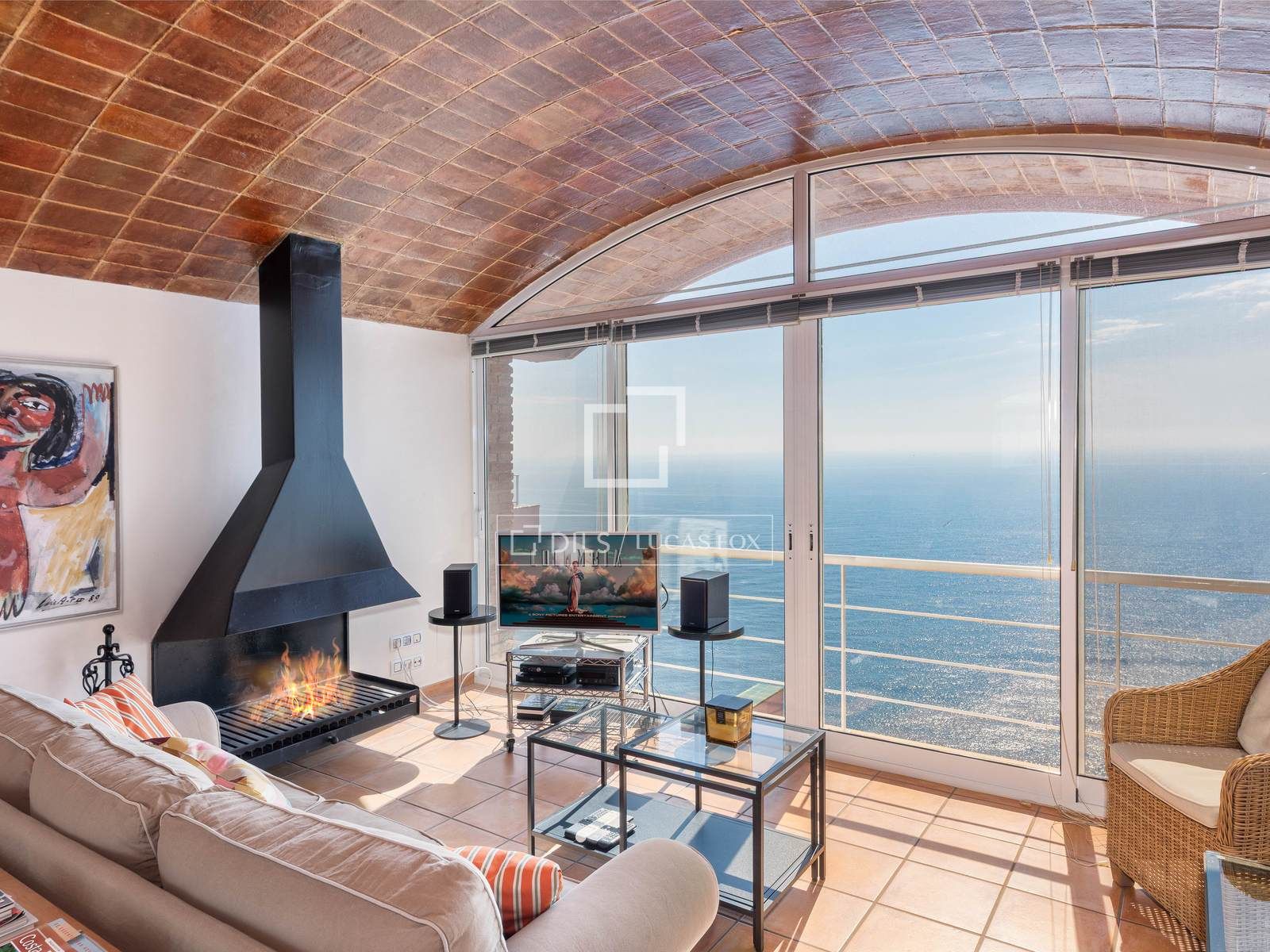 Wohnzimmer von Wohnung zum Verkauf in Tossa de Mar mit Klimaanlage, Privatgarten und Terrasse