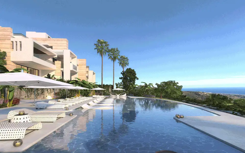 Swimming pool of Flat for sale in Ojén  with Air Conditioner, Private garden and Terrace