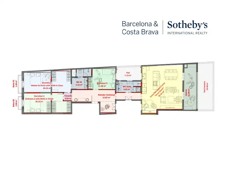 Dormitori de Apartament en venda en Barcelona amb Aire condicionat, Calefacció i Terrassa