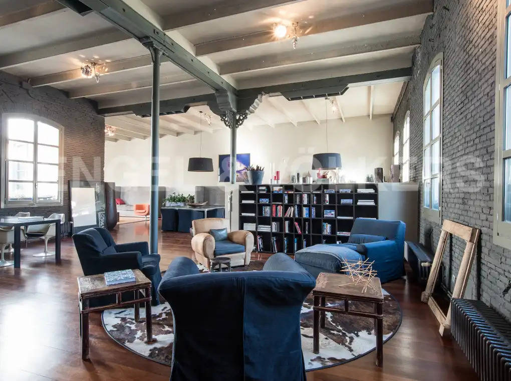 Wohnzimmer von Loft zur Miete in Barcelona mit Klimaanlage, Heizung und Parkett