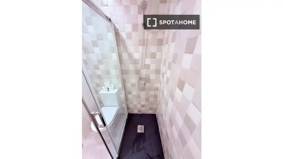 Bathroom of Study for share in Madrid  with Air Conditioner, Heating and Terrace