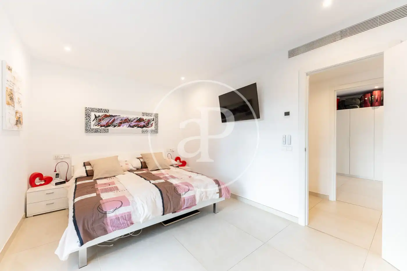 Schlafzimmer von Einfamilien-Reihenhaus zum Verkauf in  Palma de Mallorca mit Klimaanlage, Heizung und Privatgarten