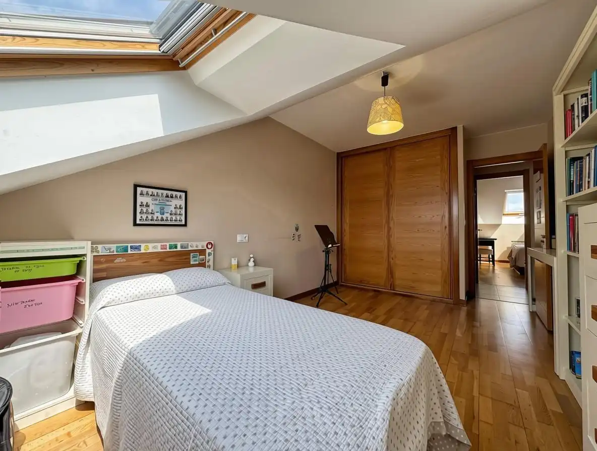 Bedroom of Attic for sale in Poio  with Heating and Balcony