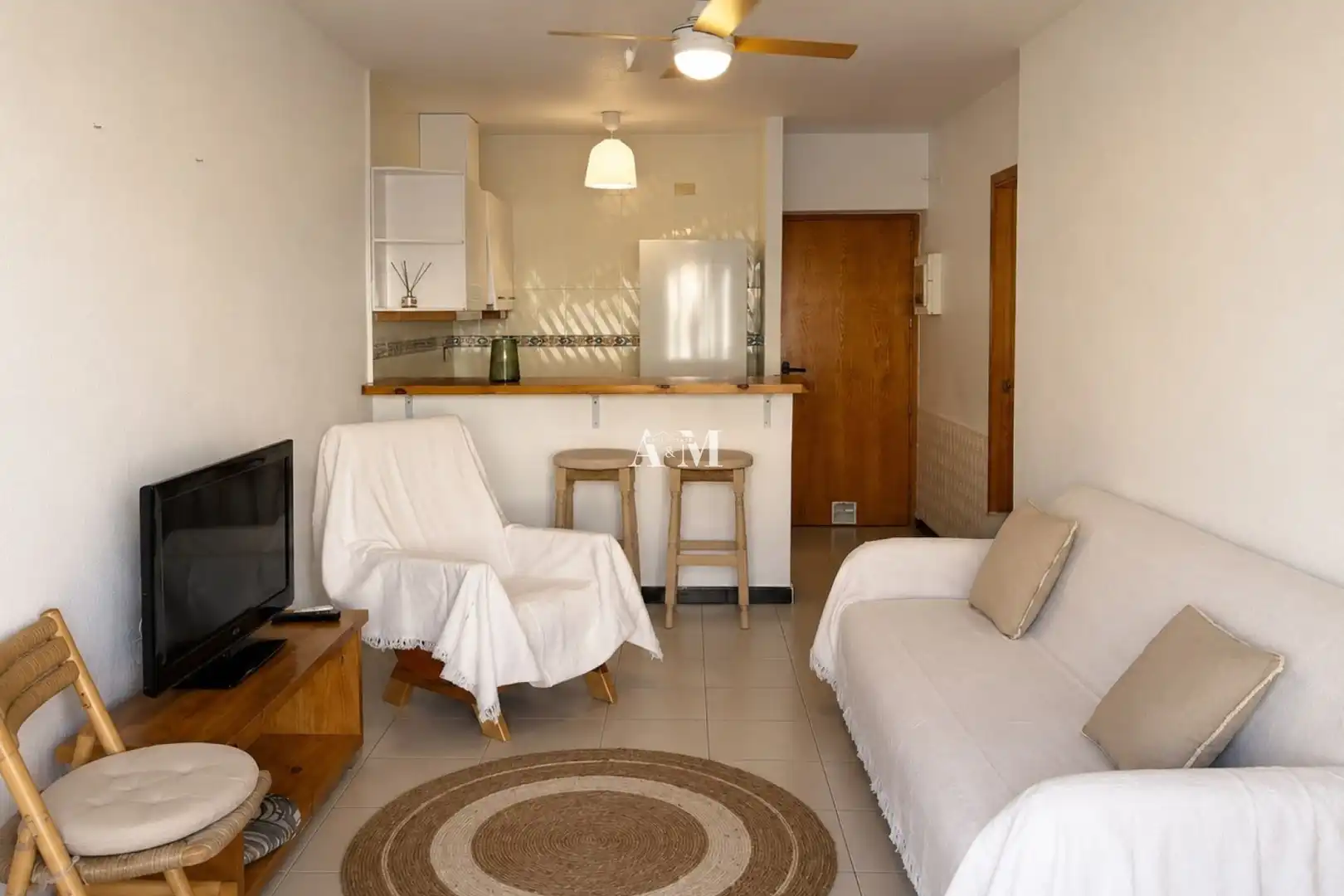 Wohnzimmer von Wohnung zur Miete in Pilar de la Horadada mit Klimaanlage, Heizung und Terrasse