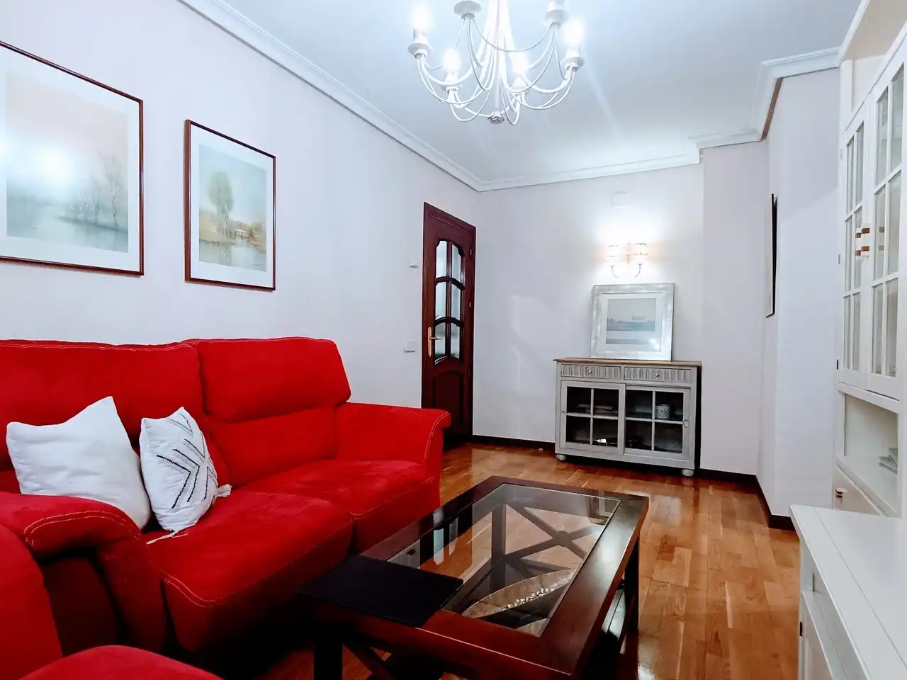 Wohnzimmer von Wohnung zur Miete in Madrid mit Klimaanlage, Heizung und Parkett