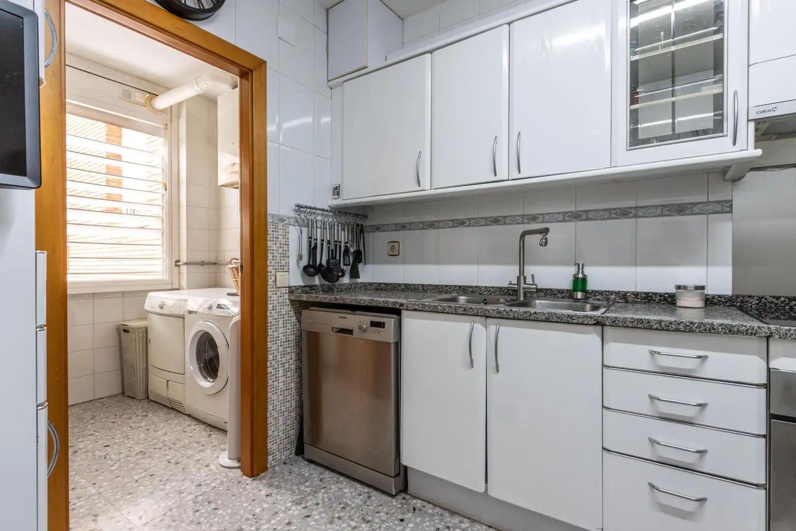 Kitchen of Flat for sale in Sabadell  with Heating, Terrace and Balcony