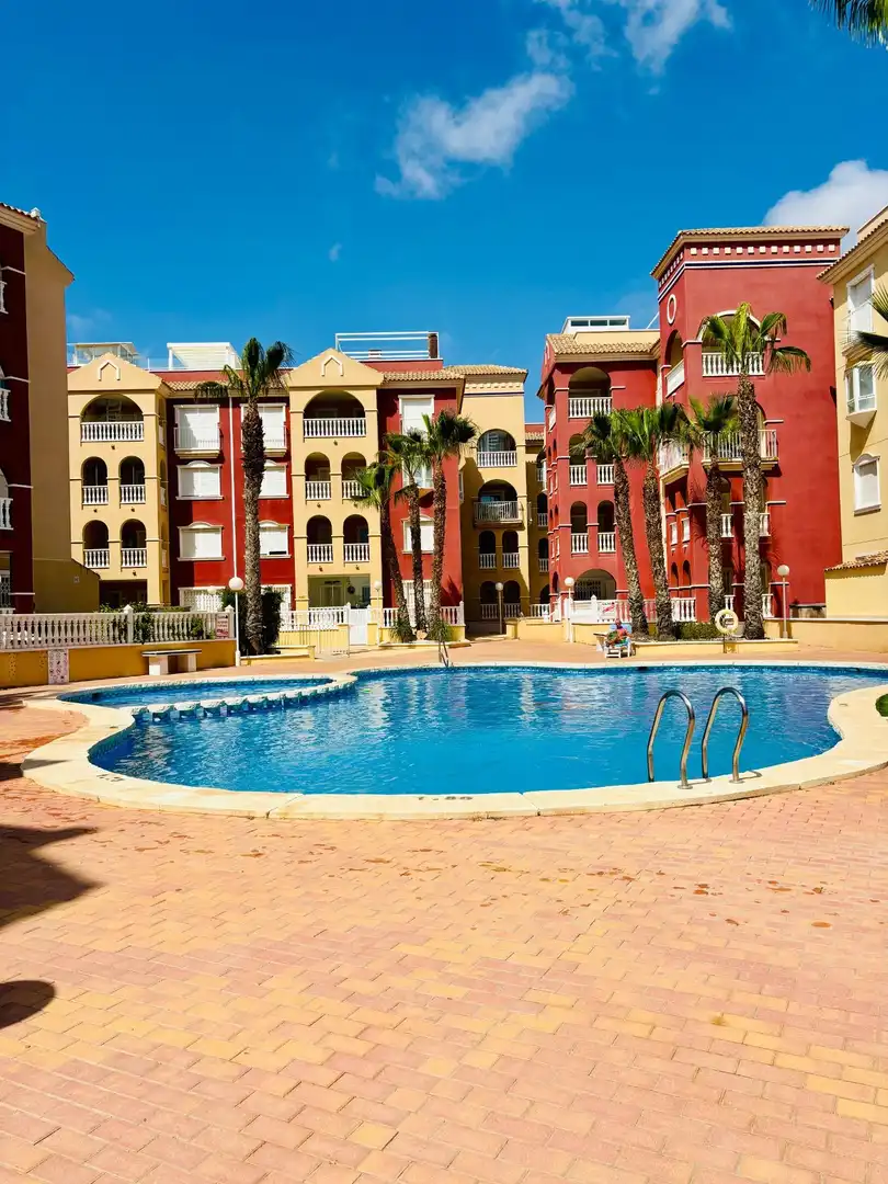 Swimming pool of Ground floor for rent in Los Alcázares  with Air Conditioner, Terrace and Furnished