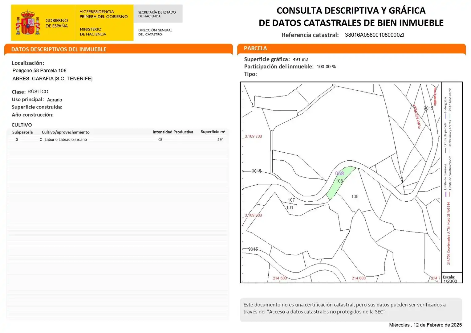 Terreny rústic en venda a Polígono 58 Parcela 59 (ABRES. GARAFIA), imagen 30
