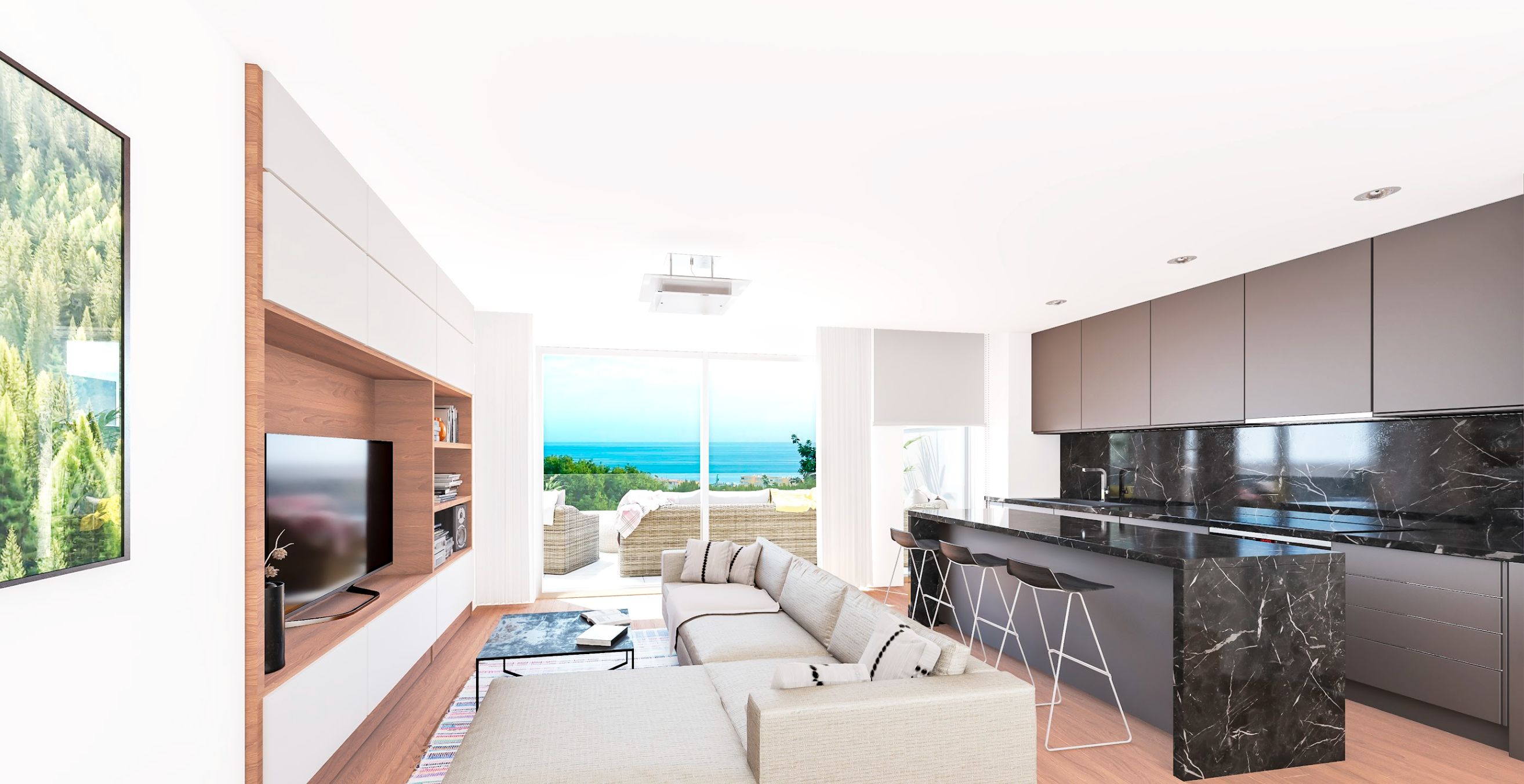 Sala de estar de Apartamento en venta en Torremolinos con Aire acondicionado, Jardín privado y Terraza