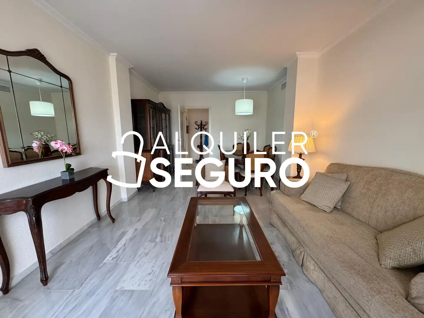Sala de estar de Piso de alquiler en Málaga con Aire acondicionado, Terraza y Piscina