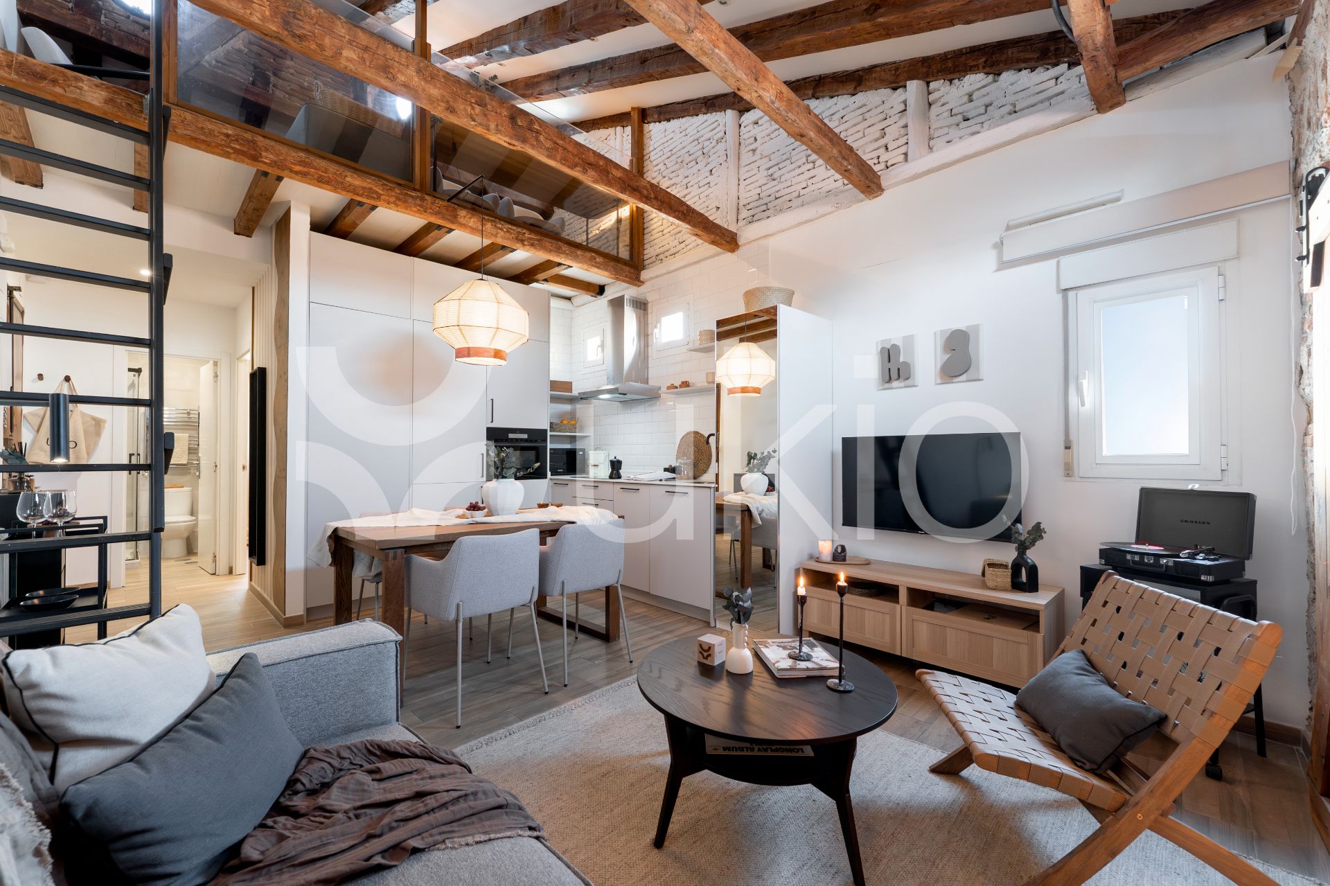 Living room of Apartment to rent in  Madrid Capital  with Air Conditioner, Heating and Furnished