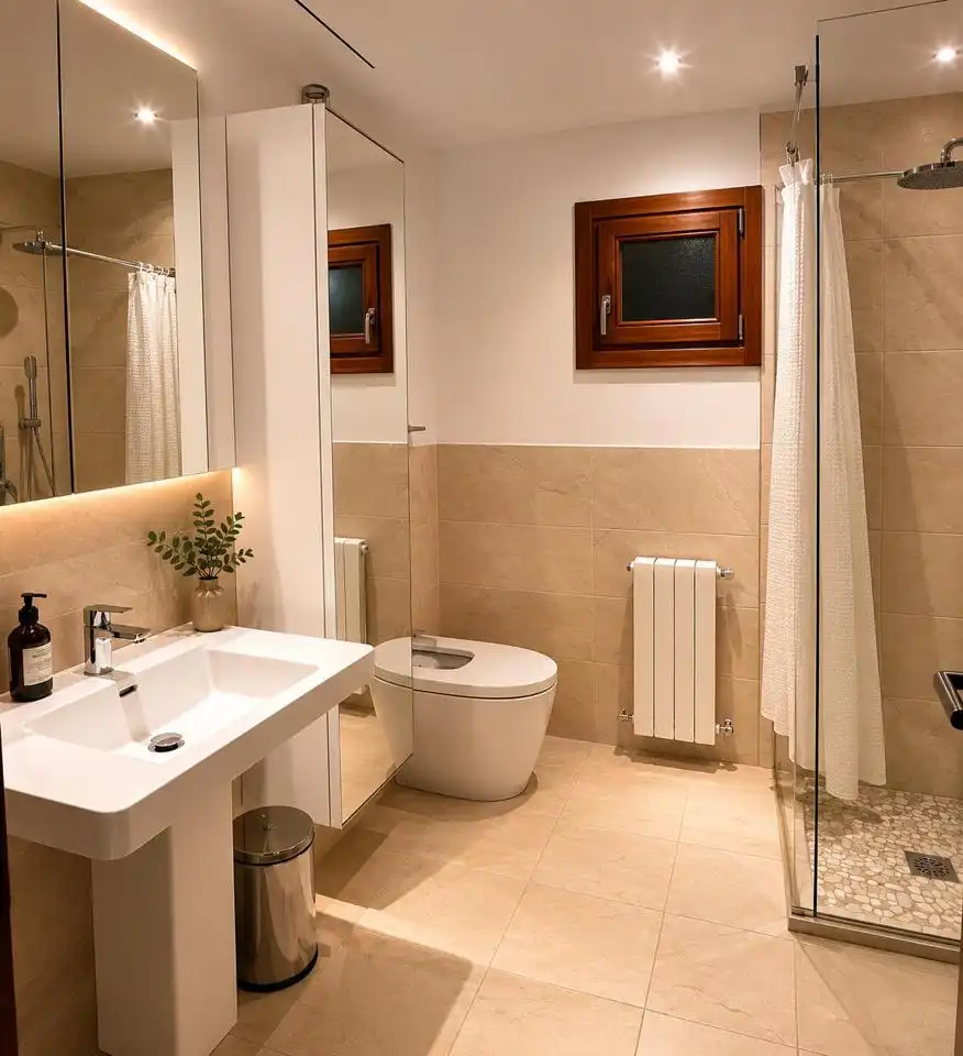 Baño de Piso de alquiler en Sant Josep de sa Talaia con Aire acondicionado, Terraza y Amueblado
