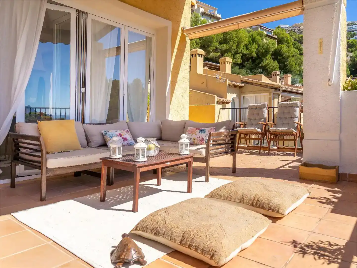 Terrasse von Wohnung zur Miete in Altea mit Klimaanlage, Schwimmbad und Balkon