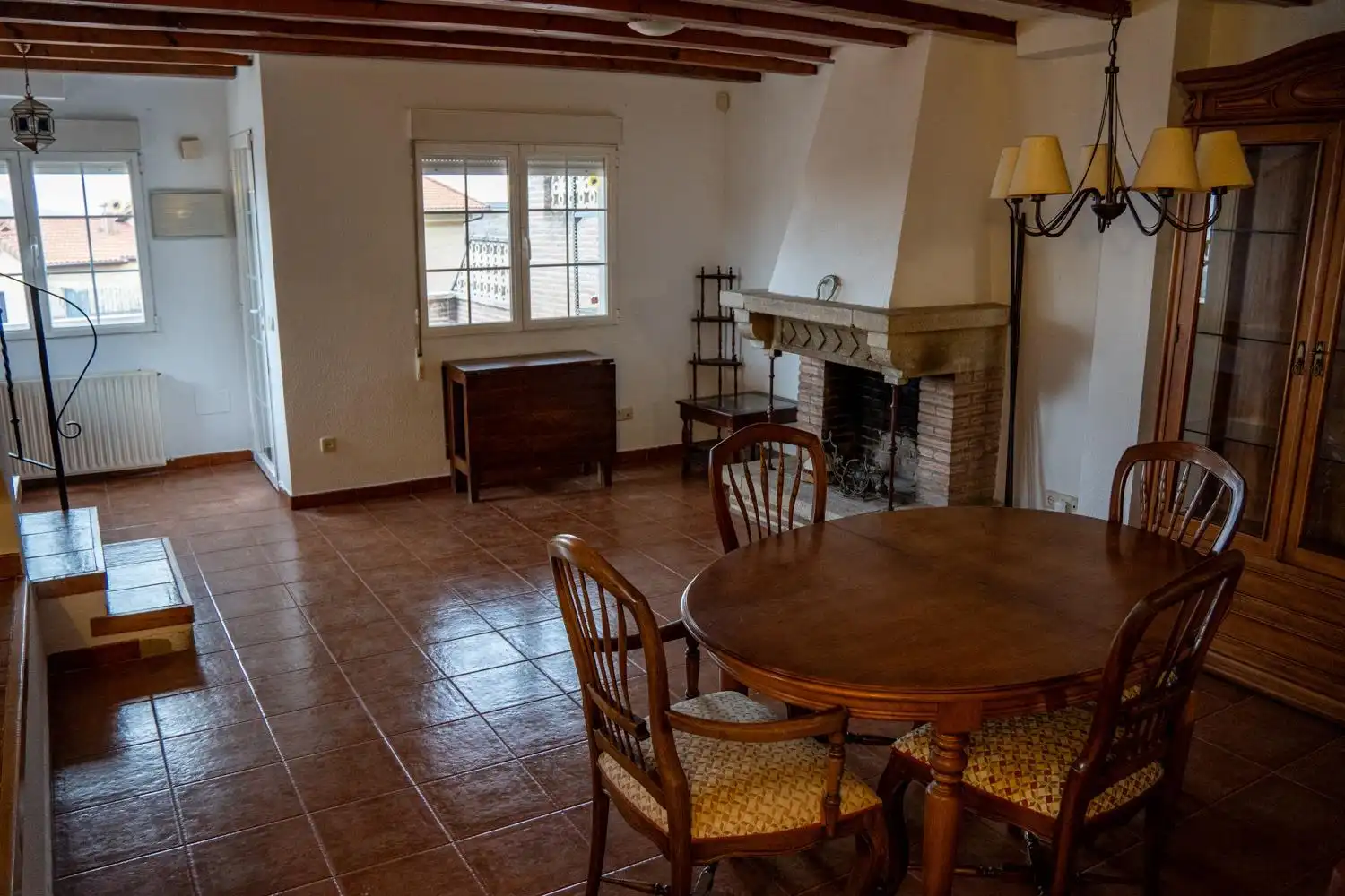 Esszimmer von Einfamilien-Reihenhaus zur Miete in Miraflores de la Sierra mit Heizung, Möbliert und Balkon