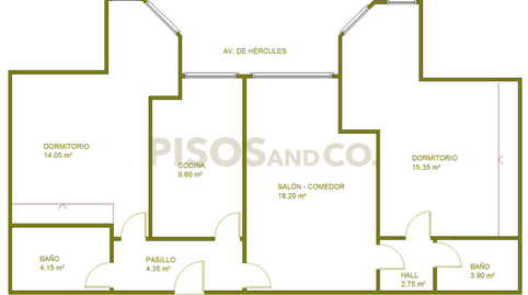 Foto 2 de Piso en venta en Avenida Hércules, Monte Alto - Zalaeta - Atocha, A Coruña